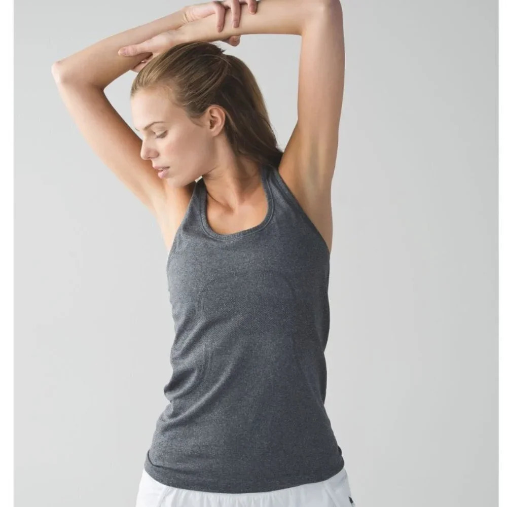 LULULEMON Swiftly Tech Racerback Heathered Black Size 6